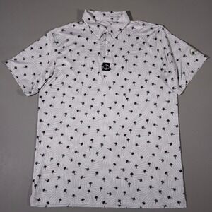 Pins & Aces Golf Polo Mens Large White Palm Tree Pembroke Pines Country Club